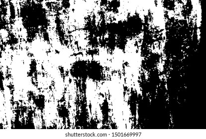Aged wall texture. Old, weathered, uneven surface background. Grunge overlay of cracks and dust. Vector illustration. Black isolated on white background. EPS10.
