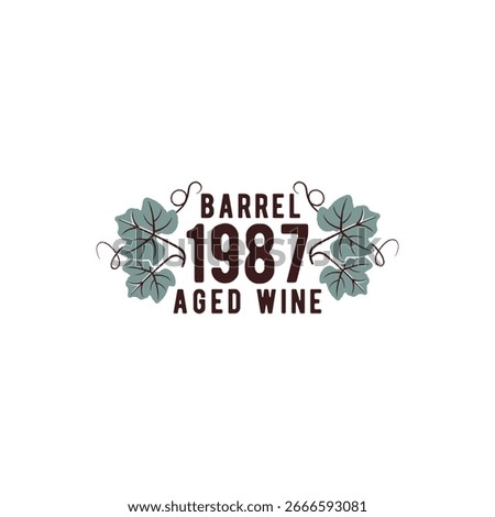 Aged Wine Logo. Simple wine logo for vineyard business, alcohol product label, vintage packaging or winery brand. Vector illustration.