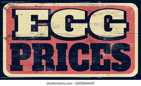 Aged and worn egg prices sign