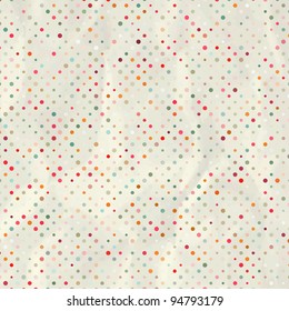 Aged and worn paper with polka dots. And also includes EPS 8 vector