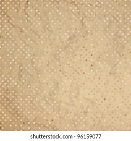 Aged and worn paper with polka dots. And also includes EPS 8 vector