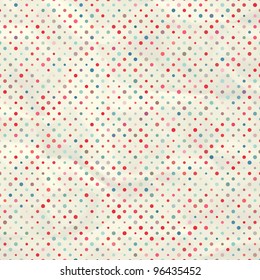 Aged and worn paper with polka dots. And also includes EPS 8 vector
