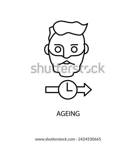 ageing concept line icon. Simple element illustration.ageing concept outline symbol de sign.