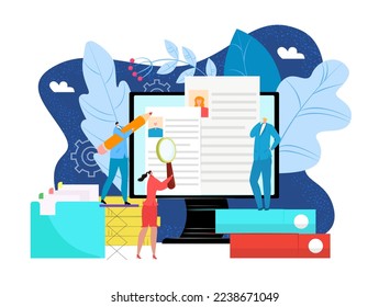 Ageism, discrimination at business work vector illustration. Job employment with unfair stamp at old senior people, stop prejudice concept.