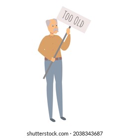 Ageism protest icon cartoon vector. Age discrimination. Social equality