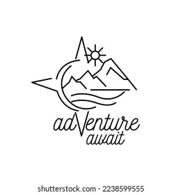 Design-Typografie-Vektorgrafik-Vorlage für das Design von Ageless-Adventure-Outdoor-Logo 