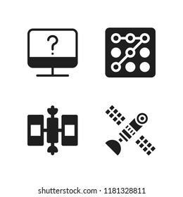 agency icon. 4 agency vector icons set. security code, satellite and monitor icons for web and design about agency theme