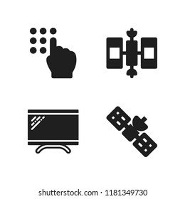 agency icon. 4 agency vector icons set. security code, monitor and satellite icons for web and design about agency theme