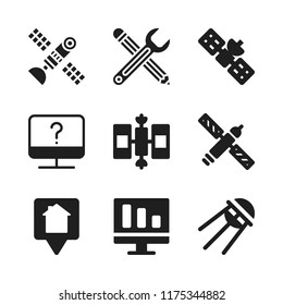 agency icon. 9 agency vector icons set. house location, satellite and monitor icons for web and design about agency theme