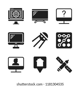 agency icon. 9 agency vector icons set. security code, monitor and programming icons for web and design about agency theme