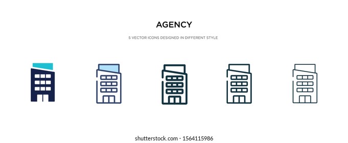 agency icon in different style vector illustration. two colored and black agency vector icons designed in filled, outline, line and stroke style can be used for web, mobile, ui