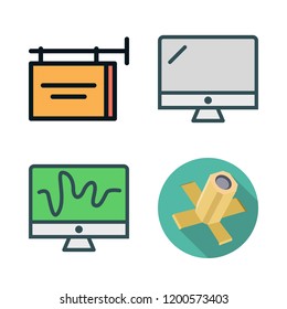 agency icon set. vector set about monitor, satellite and advertisement icons set.