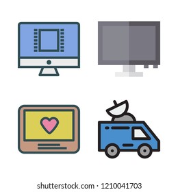 agency icon set. vector set about satellite and monitor icons set.