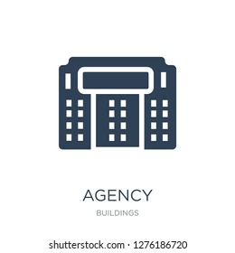 agency icon vector on white background, agency trendy filled icons from Buildings collection, agency vector illustration