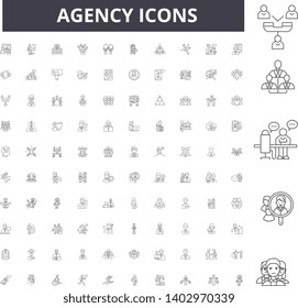 Agency Line Icons, Signs, Vector Set, Outline Illustration Concept 