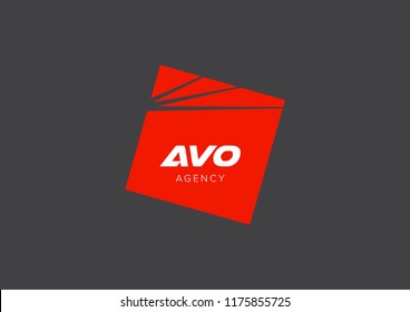 Agency logo design, red logo modern for agency, vector graphics style.