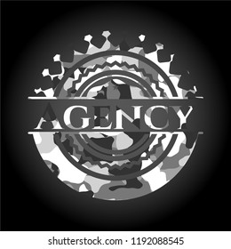 Agency on grey camouflage texture