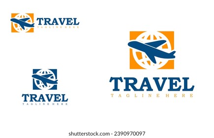 Agency travel  business logo designs concept template. Plane Travel logo transport  logistics delivery.