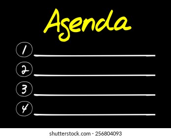 Agenda Blank List, business concept