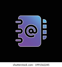 Icono de vector de gradiente azul de agenda
