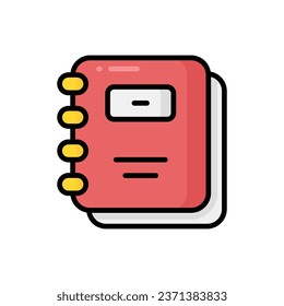 Agenda Book Cartoon Vector Icon Illustration. Book Icon Concept Isolated Premium Vector. Flat Cartoon Style