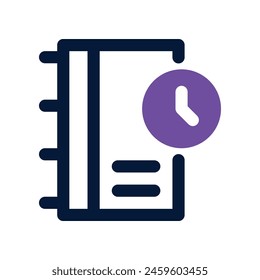 agenda book icon. vector dual tone icon for your website, mobile, presentation, and logo design.