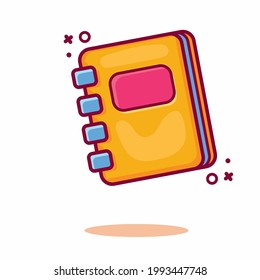 agenda book isolated cartoon vector illustration in outline flat style