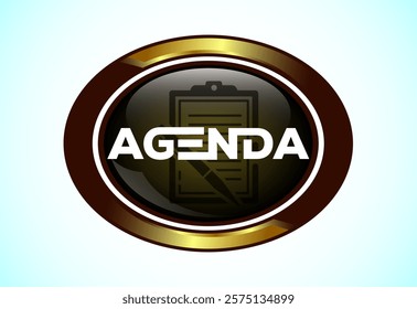 Agenda button design illustration. Suitable for mobile app, and website UI design.