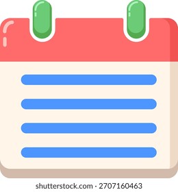 Agenda calendar vector icon, editable pixel perfect icon