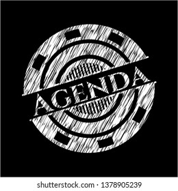 Agenda with chalkboard texture