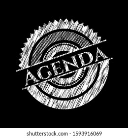 Agenda with chalkboard texture. Vector Illustration. Detailed.
