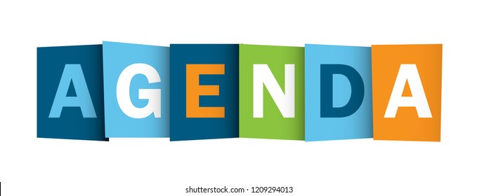 AGENDA colorful letters banner