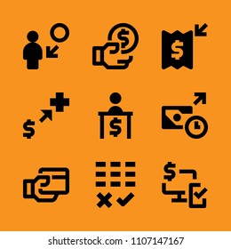 agenda, commercial, web and paid icon set. Vector illustration for web and design.