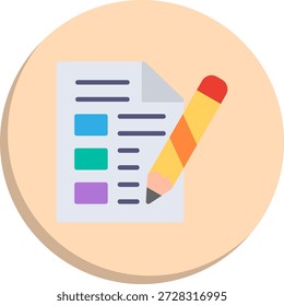 Agenda Flat Circle Style Icon