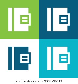 Agenda Flat four color minimal icon set