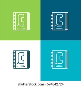 Agenda green and blue material color minimal icon or logo design