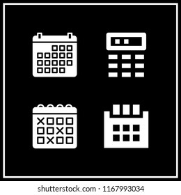 agenda icon. 4 agenda vector set. calendar icons for web and design about agenda theme