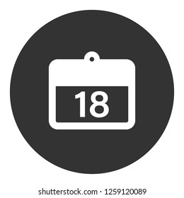 Agenda icon. Calendar vector sign. Date flat symbol. Schedule icon. Round icon design
