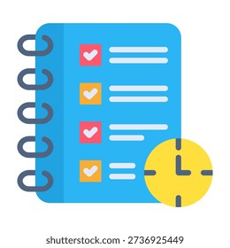 Agenda Icon Flat Design Vector Illustration