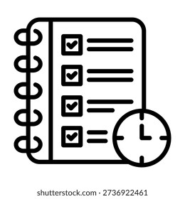 Agenda Icon Line Design Vector Illustration