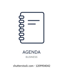 Agenda icon. Agenda linear symbol design from Business collection. Simple outline element vector illustration on white background.