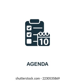 Agenda icon. Monochrome simple Time Management icon for templates, web design and infographics