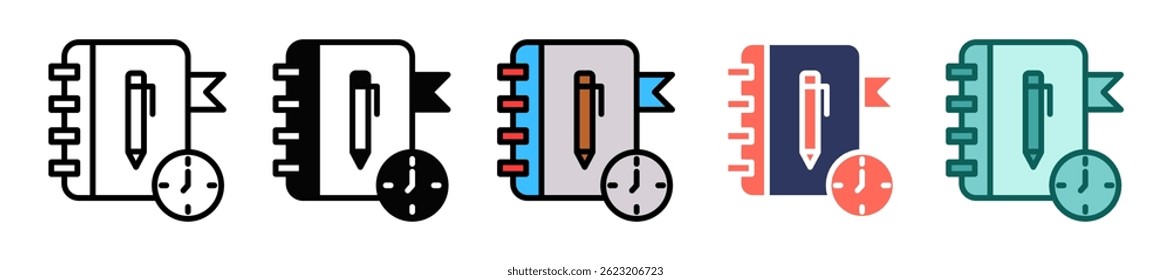 Icono de agenda Ilustración vectorial múltiple