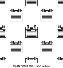 agenda icon pattern. Seamless agenda pattern on white background.