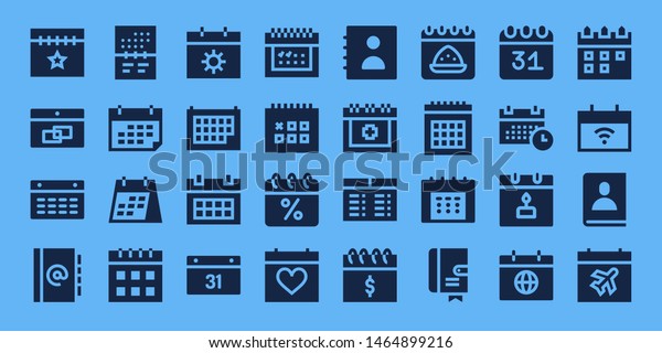 Agenda Icon Set 32 Filled Agenda Stock Vector Royalty Free