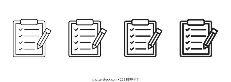 Conjunto de iconos de agenda Colección de estilo de línea diferente