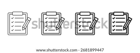 Agenda Icon Set Different Line Style Collection