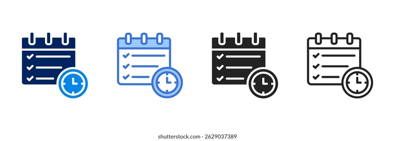 Conjunto de iconos de agenda Colección de estilo diferente