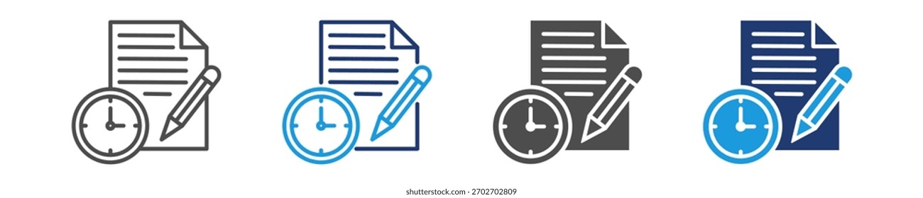 Conjunto de iconos de agenda de varios estilos