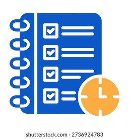 Agenda Icon Solid Color Design Vector Illustration